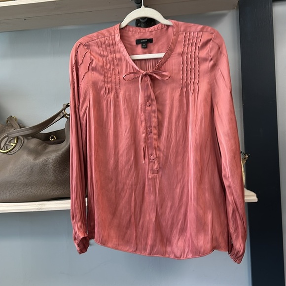 J. Crew Featherweight Satin Tie-Neck Top for Women - Picture 3 of 11